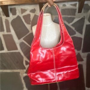 NINE WEST Bold Red Shoulder Bag with Glossy Finish